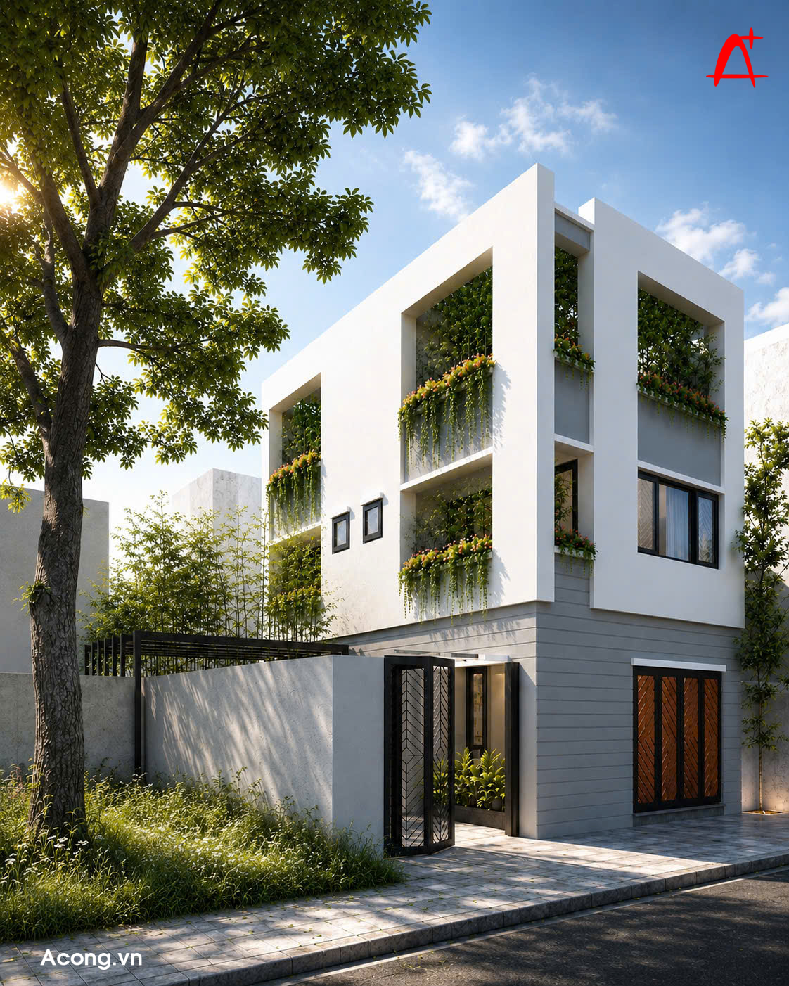 Thiết kế nhà 2,5 tầng tại Đông Mỹ